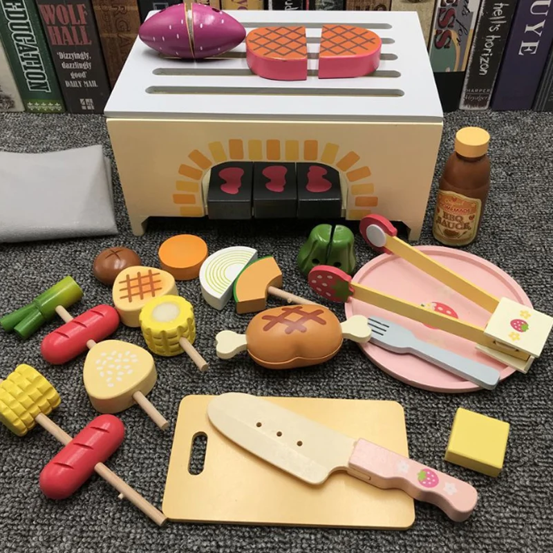 

New Wooden Toy Bread Toaster Pretend Play Toy Simulation Magnetic Ice Cream Kitchen Food Baby Infant Toy Food Birthday D97