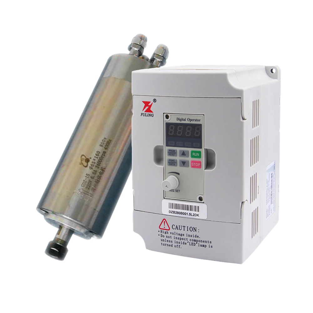 

Water Cooled Spindle Motor 800W ER11 AC220V GDZ-15 & 1.5kw DZB280B001.5L2DK VFD inverter variable frequency driver