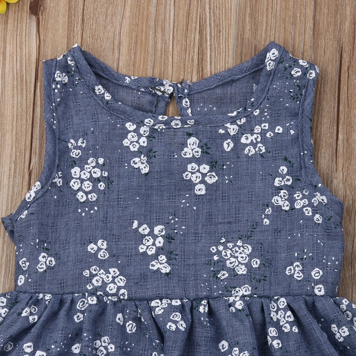 Baby Summer Clothing Newborn Infant Baby Girl Bodysuits Dress Clothes Sleeveless Flowers Print Jumpsuits Tutu Dress 0-18M