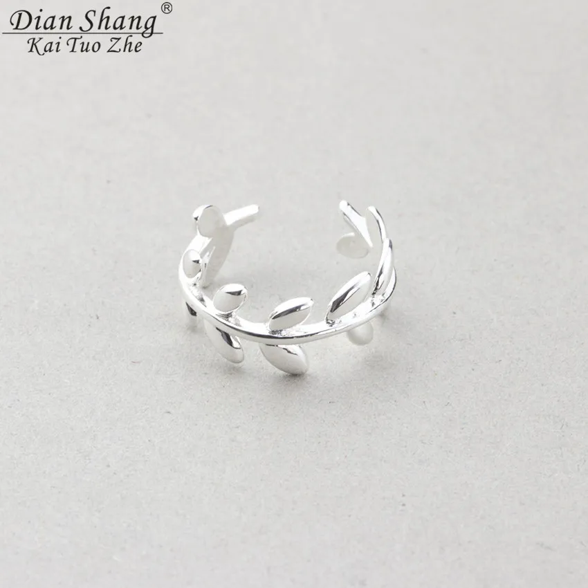 DIANSHANGKAITUOZHE Rose Gold Colour Adjustable Rings Boho Twisted Leaf Silver Toe Ring Bague Fashion Body Jewelry