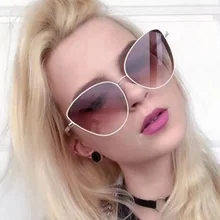 #Special Offers FEISHINI Latest European Popular Of Artificial Crystal Embellishment Plastic HD luxury brands Sunglasses Women Cat eye Vintage