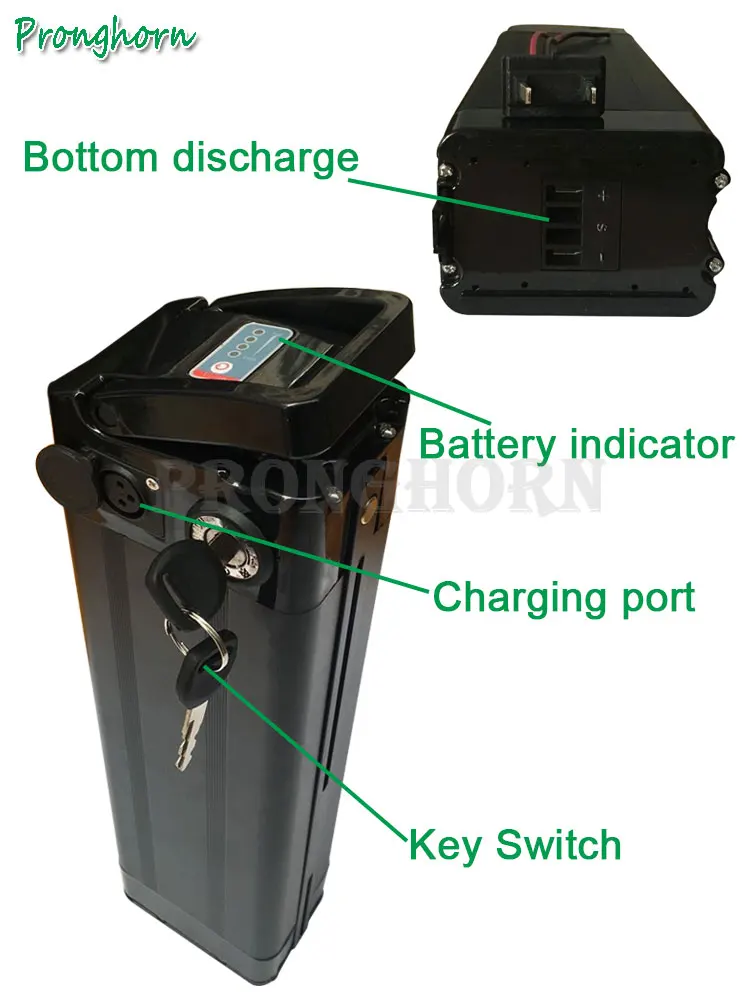 Discount 48V 8Ah 9Ah 10Ah 11Ah 12Ah 13Ah 15Ah 16Ah Silver Fish EBike Battery 48V 500W 1000W Lithium Battery With 30A BMS+54.6V 2A Charger 1