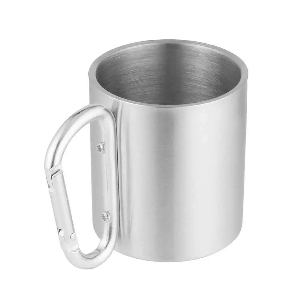 Stainless Steel Outdoor Travel Camping Drinking Cup With Carabiner