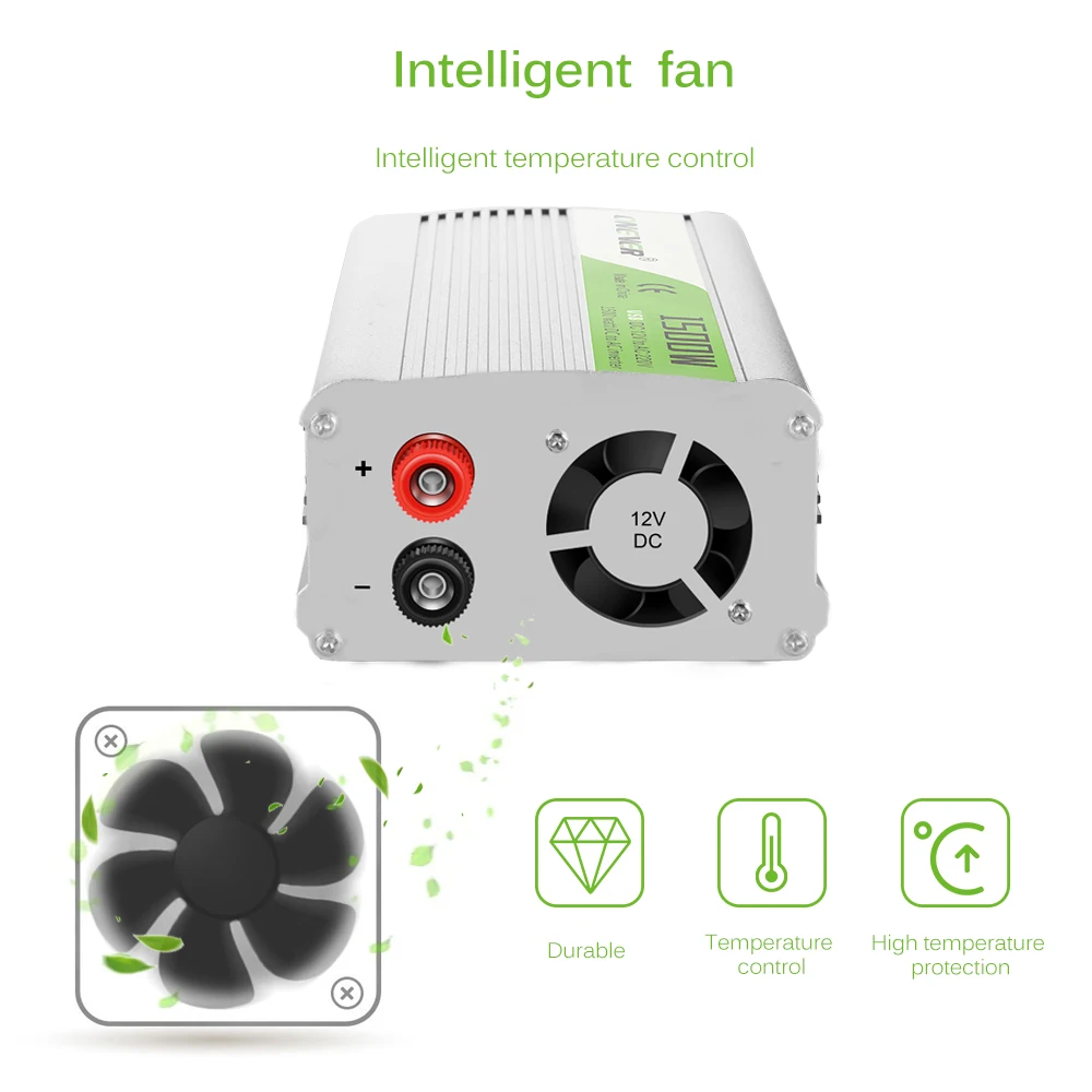 600 Вт автомобильный преобразователь мощности DC 12 В к AC220V модифицированная Синусоидальная волна интеллектуальное управление температурой USB зарядное устройство