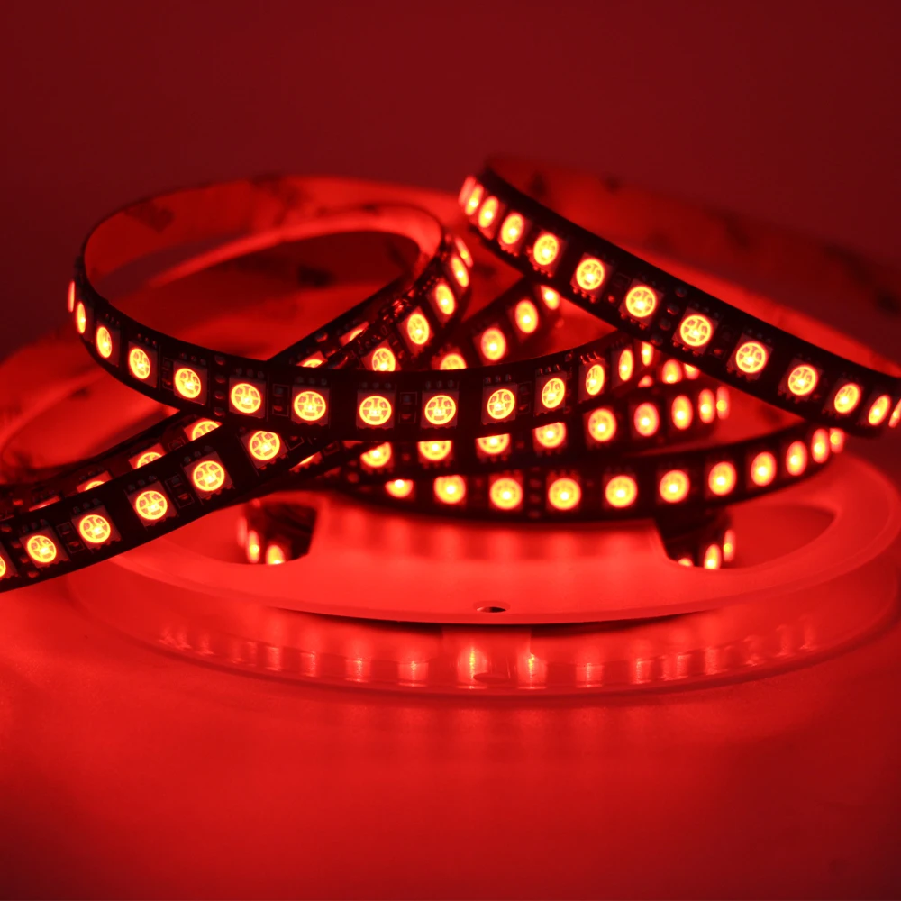 5 м RGB 600 СВЕТОДИОДНАЯ лента SMD 5050 120LED/M черная печатная плата Гибкая неоновая лампа