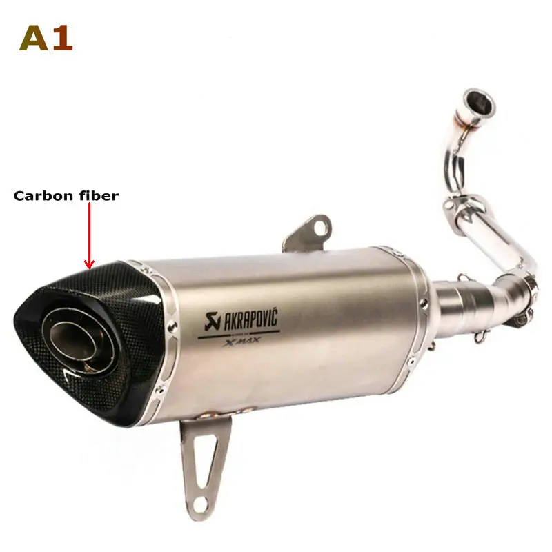 A1 Akrapovic выхлопной мотоцикл Xmax 250 модифицированный выхлоп глушитель Xmax 300 слипоны для YAMAHA Xmax серии скутеров - Цвет: A1