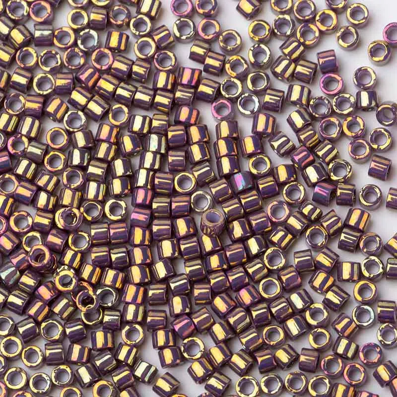 DB29 (3) Taidian 110 Miyuki Delica Glass Seedbeads For Native American Bead Work Metallic Medium Bronze Iris DB29  35Gramslot