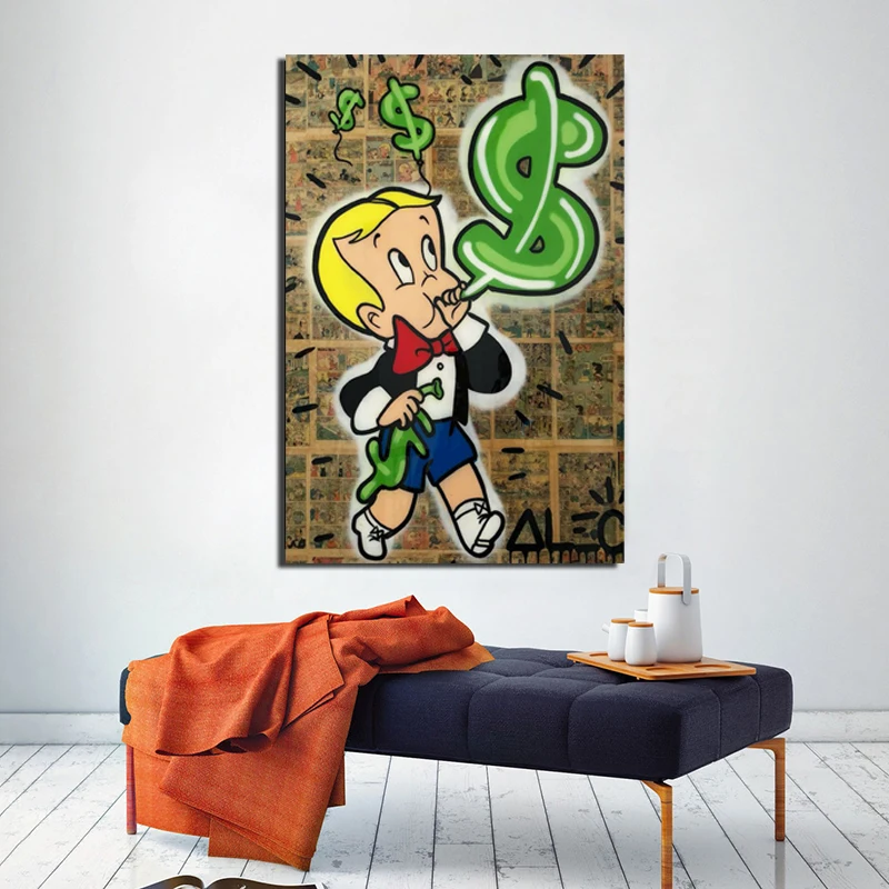 

Alec Monopoly Richie Rich Canvas Painting Print Living Room Home Decoration Artwork Modern Wall Art Oil Painting Posters Picture