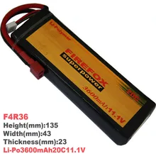 1 шт. Оригинальная батарея FireFox 11,1 V 3600mAh 20C Li Po AEG Airsoft RC F4R36 Прямая поставка