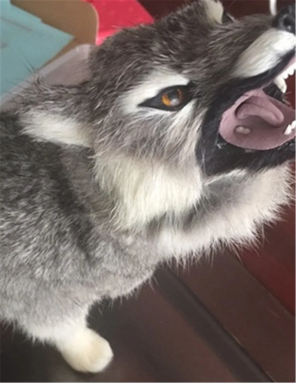 Fancytrader Simulated Animals Wolf Plush Toy Realistic Handmade Gray Wolf Doll Made of Plastic&Fur 3 Model Gifts Decorations5