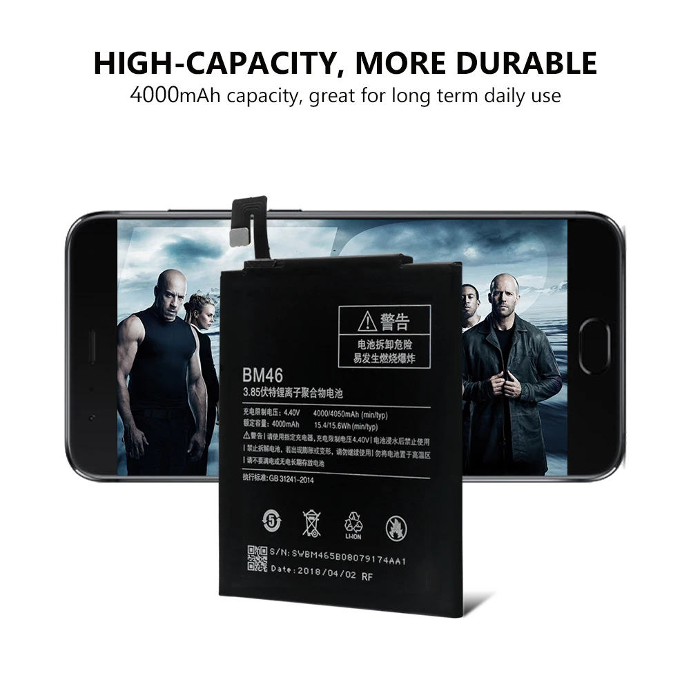 Перезаряжаемый литиевый литий-полимерный аккумулятор 4000 мАч BM46 Аккумулятор для Xiaomi Redmi Note 3 Note 3 Pro+ инструменты для разборки