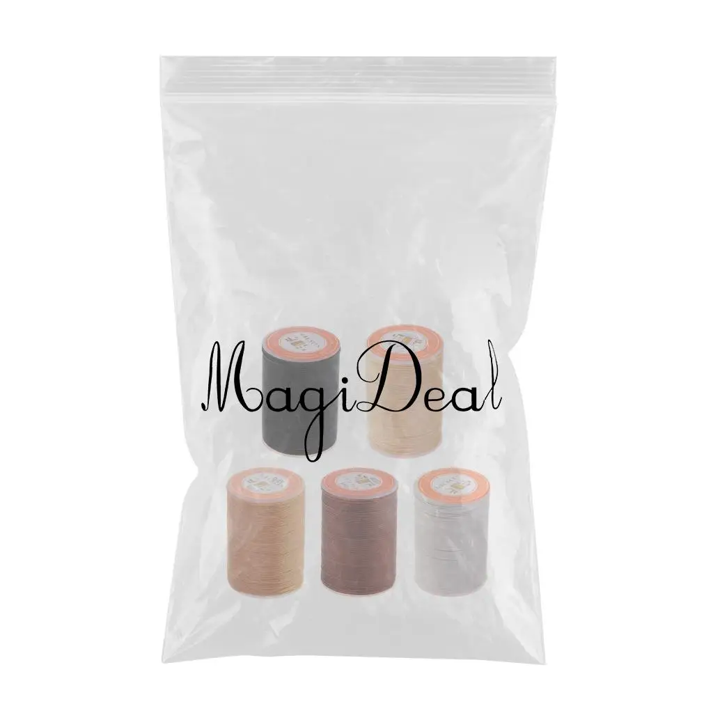 5 Spools 0.45mm Thread Sewing Stitching Waxed Cord Multicolor Polyester Crafts Leather Sewing  for general Household Saddles 