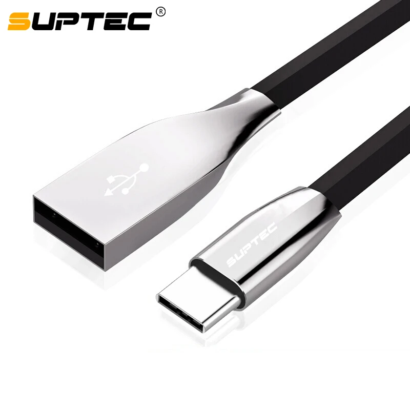 SUPTEC цинковый сплав usb type C быстрый заряд кабеля провод для Samsung S9 S8 Xiaomi Redmi Note 7 Oneplus 7 Pro мобильный телефон USB-C