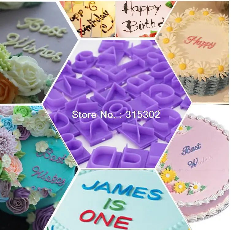 88PCS/Lot English Letters Shape Foog Grade Plastic Cake Decorating Tool Baking Cookware Mold | Дом и сад