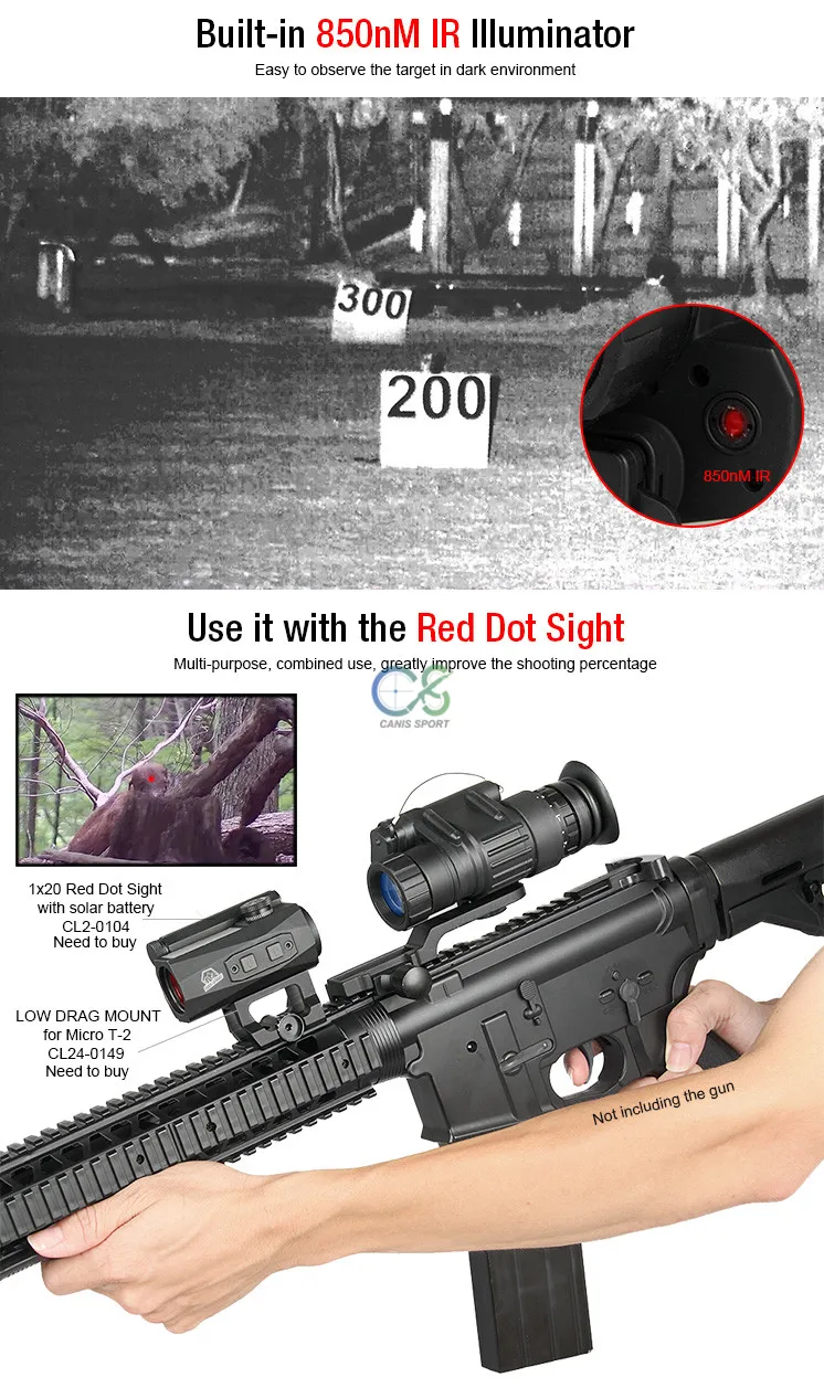 Eagleeye PVS-14 тактический прицел ночного видения Цифровой страйкбольный Пистолет Безопасный прицел для охоты Wargame gs27-0008