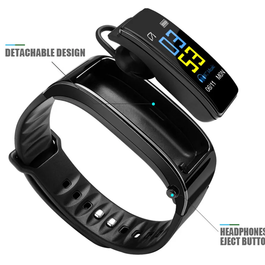 Y3 Color Bluetooth Headset Talk Smart Band Bracelet Heart Rate Monitor Sports Smart Watch Passometer Fitness Tracker Wristband