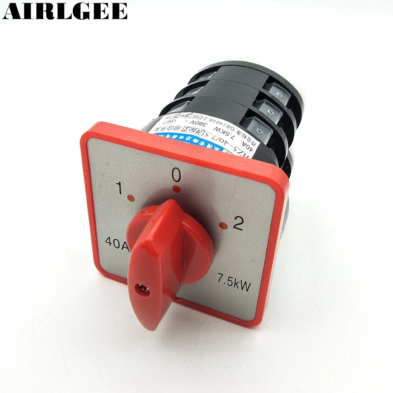 Rotary Cam Universal Changeover Switch 3 Pole 3Positions 380V 40A 7.5KW
