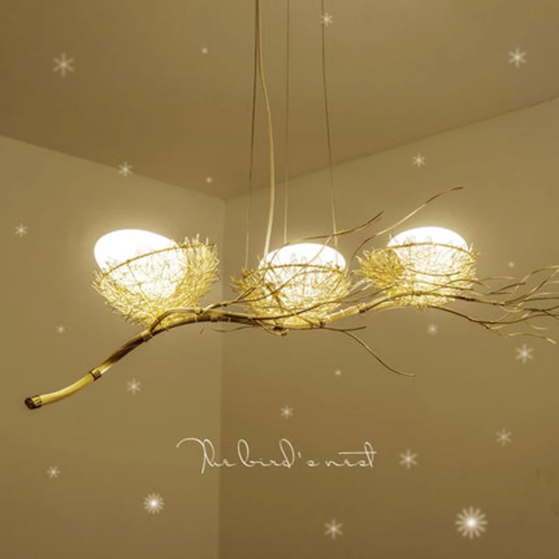 

Hand-woven creative personality nest chandelier Restaurant light Nordic creative art chandelier dining room postmodern