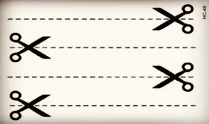 Ножницы секатор линии красивый боди-арт макияж водонепроницаемый временные татуировки наклейки - изображение