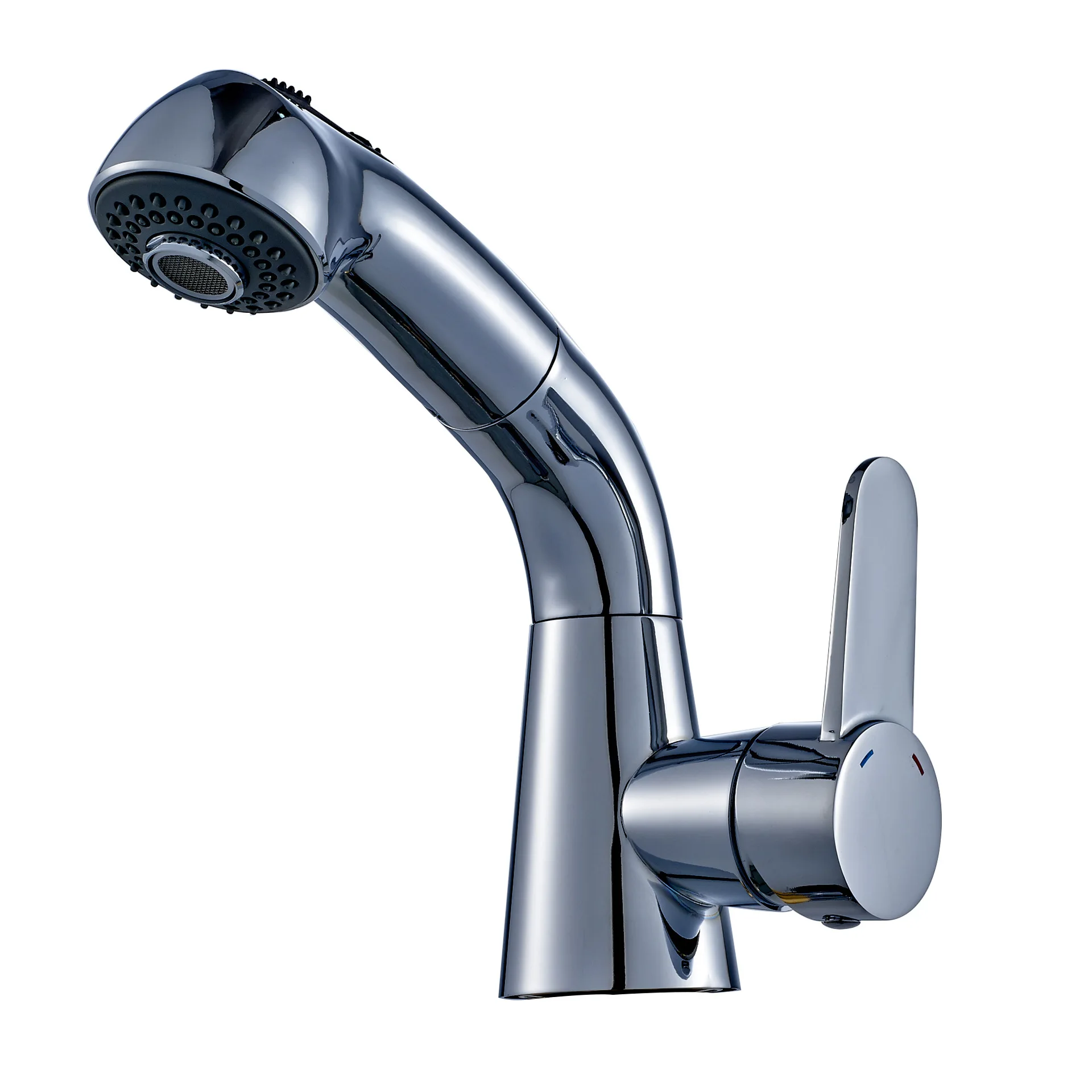 

Pull Out Kitchen Faucet Polished Silver Bathroom Faucet Lifting Singlr Handle Single Hole Sink Mixer Tap Hot Cold 360 Degree