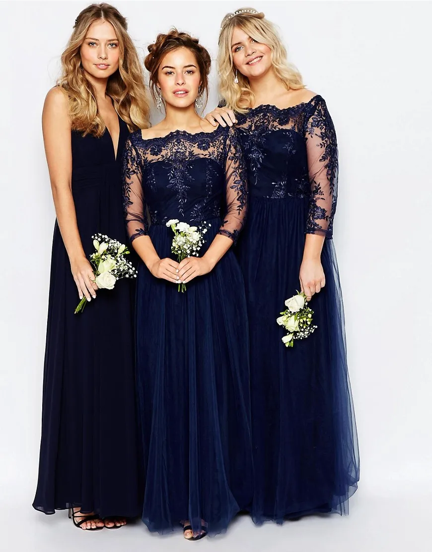 3 4 Sleeves Maid Of Honor Dresses