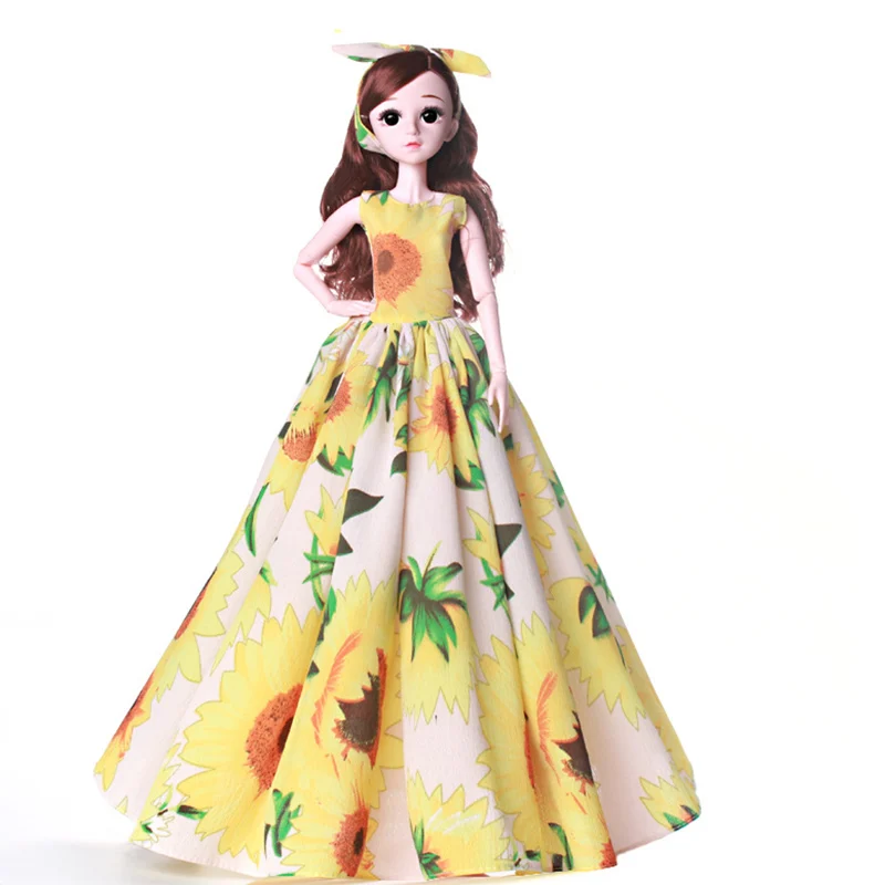 

Sunflower Long Skirt For 60cm BJD Dolls 1/3 Dolls Clothes Sweet Dress Pastoral Style Clothing Holiday Skirt DIY Girls Toys