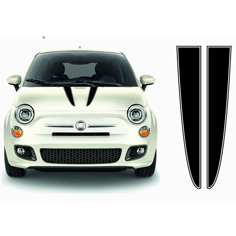 Для FIAT 500 BONNET STRIPES EXTERIOR BODY ABARTH виниловая наклейка графическая t 500|Наклейки на