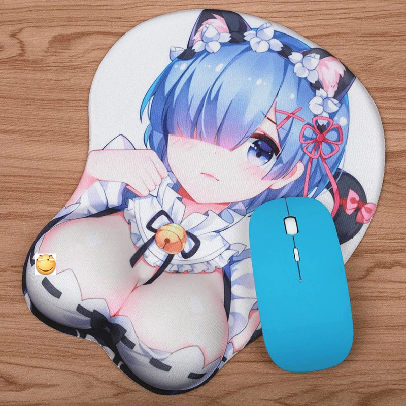 FFFAS "Re: Zero" Rem Ram аниме 3D ягодицы игровой коврик для мыши с подставкой для запястья Силиконовый Гель Заполненный путь ткань большой размер