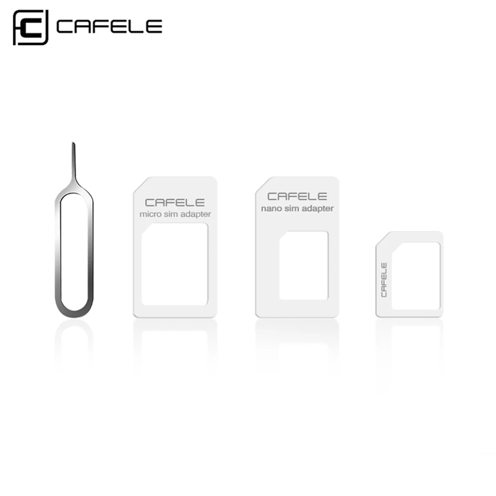 

CAFELE 4 in 1 SIM Card Adapter Micro + Dual Nano Kit with Eject Pin