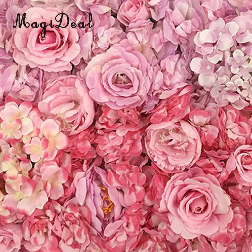 Artificial Flower Roses Wall Panel Wedding Stage Backdrop Home Shop Window Decorative Forals 7 Colors Pick