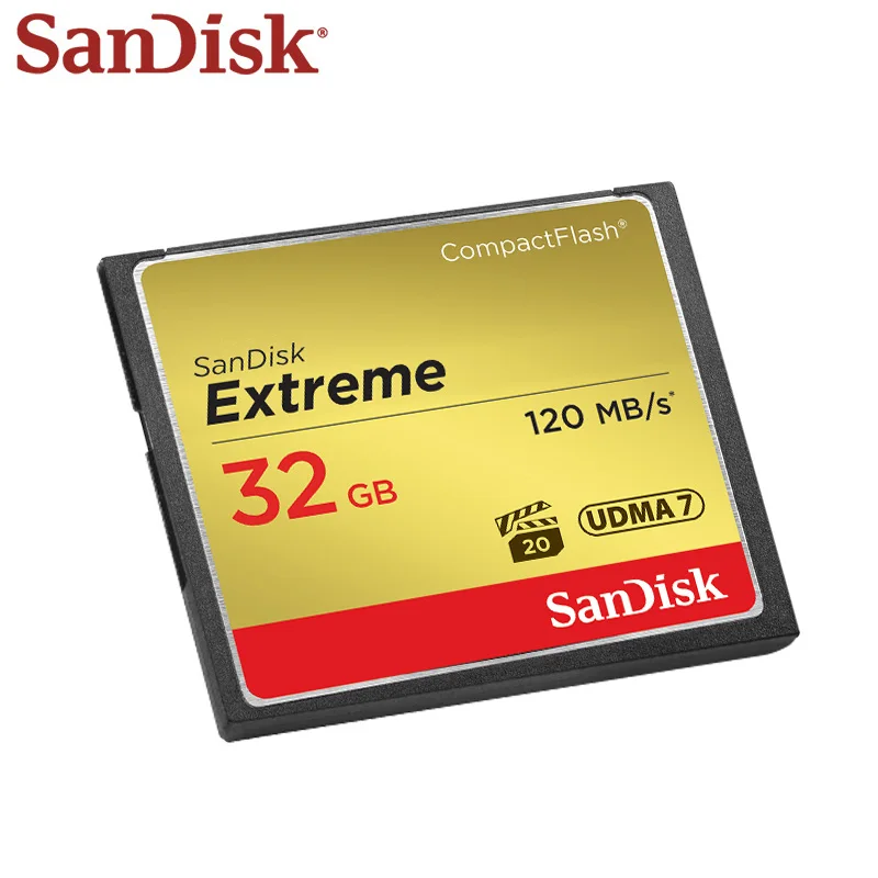 SanDisk карта памяти Extreme CF карта 32 ГБ SDHC максимальная скорость чтения 120 МБ/с./с. флеш-карта CompactFlash Full HD для цифровой камеры