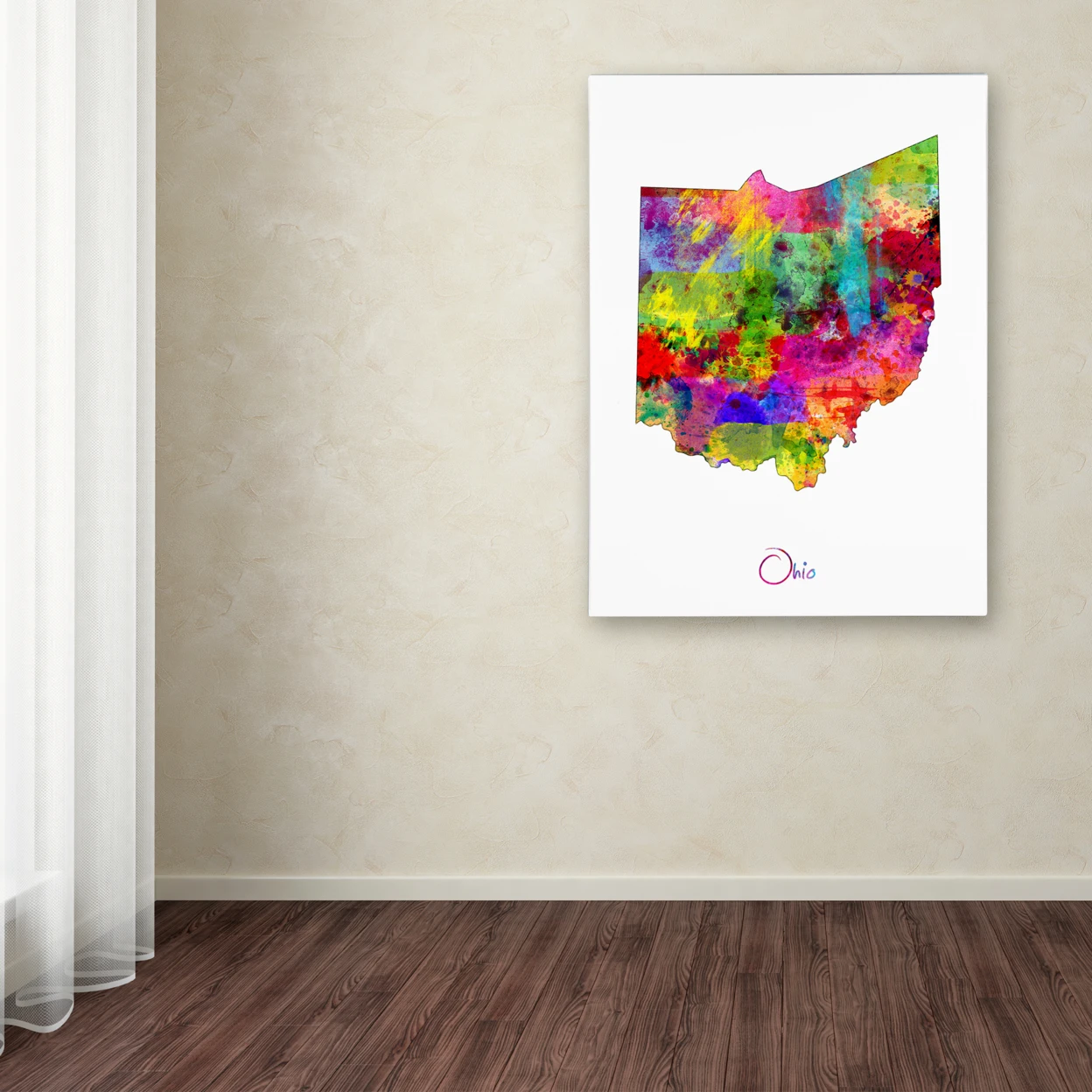 Michael Tompsett 'Ohio Map' Canvas Wall Art 35 x 47 Inches (2)