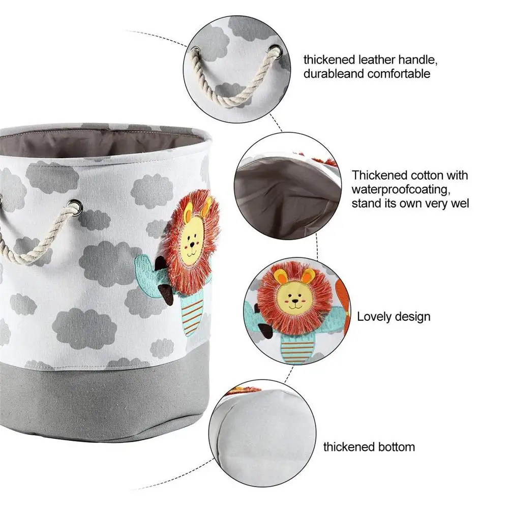 Лев Жираф мультфильм корзина для хранения холста для игрушек ребенок складной корзина для белья грязная одежда Органайзер