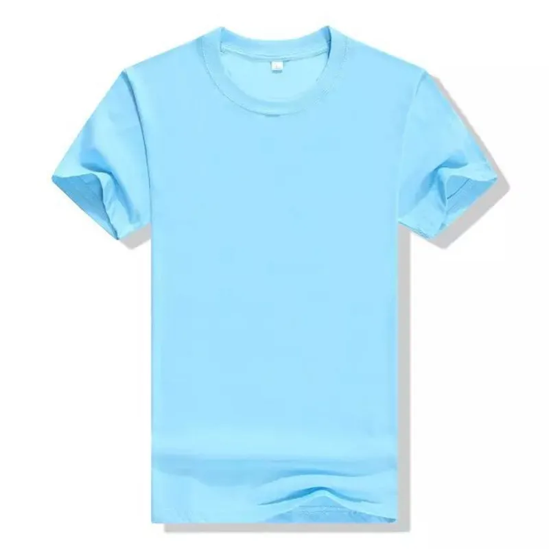 BTFCL индивидуальные мужские и женские футболки с принтом, как фото или текстовый логотип DIY свой собственный дизайн хлопок странные вещи футболки - Цвет: Небесно-голубой