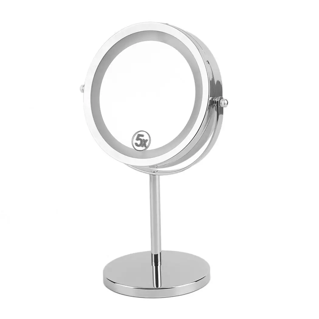 

5 Times magnification LED makeup mirror LED desktop double-sided makeup mirror Women Makeup Tool