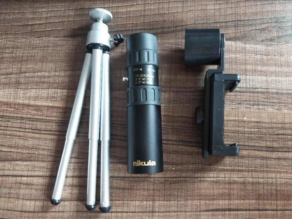 Goedkoop Originele verrekijker Nikula 10 30x25Zoom Monoculaire hoge kwaliteit Telescoop Pocket Binoculo Jacht Optische Prisma Scope met statief