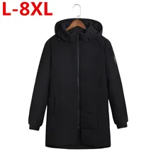 Высокое качество 8XL брендовая зимняя куртка утепленная с хлопковой подкладкой с капюшоном мужская теплая верхняя одежда куртка пальто мужские s куртки одежда плюс размер