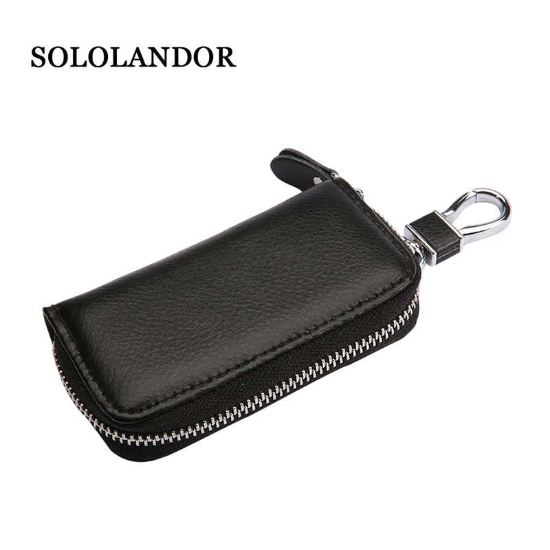

Cow Genuine Leather Key Wallet Men & Women Car Key Bag Multi Function Key Case Fashion Key Holders 6 Rings key case for car