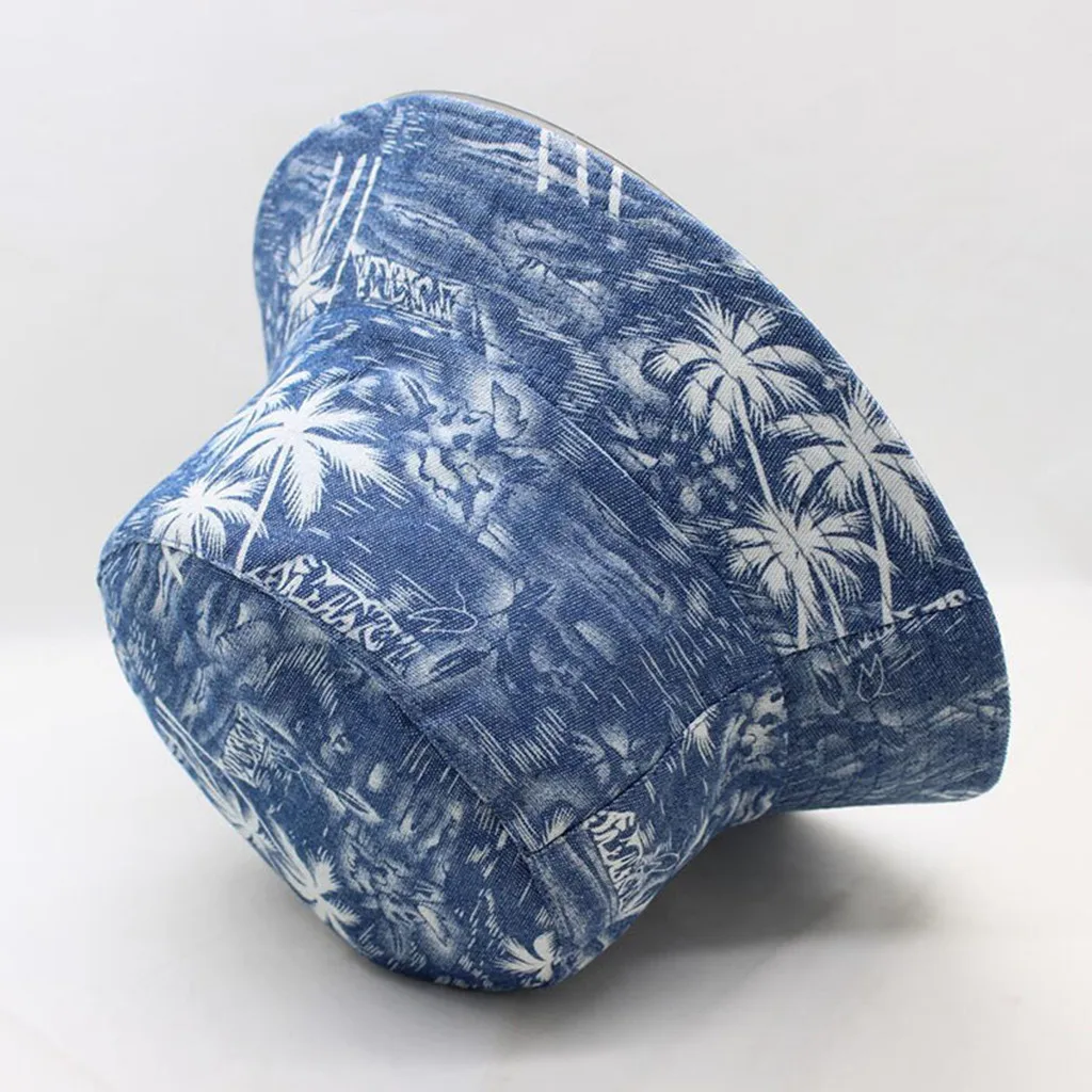 Летняя Двусторонняя одежда унисекс для взрослых Рыбацкая шляпа с кокосовым деревом Солнцезащитная шляпка для ношения на открытом воздухе
