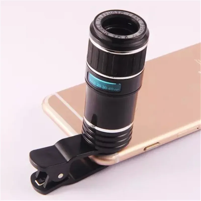 Universal 12x Mobile Telephoto Lens F 20mm 70 Degree Detachable Lens