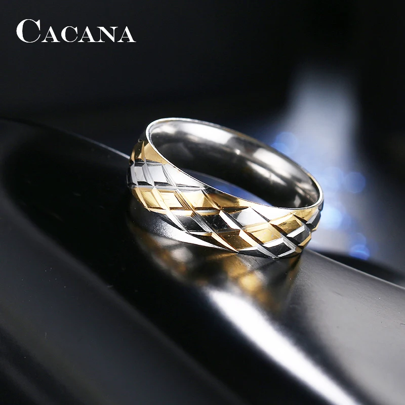 CACANA Stainless Steel Rings For Women Pineapple Exterior Personalized custom Fashion Jewelry Wholesale NO.R74