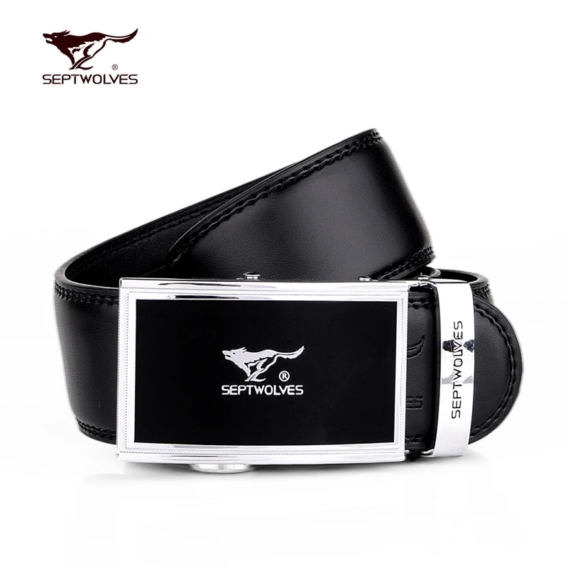 Septwolves male strap cowhide genuine leather wide belt men's automatic