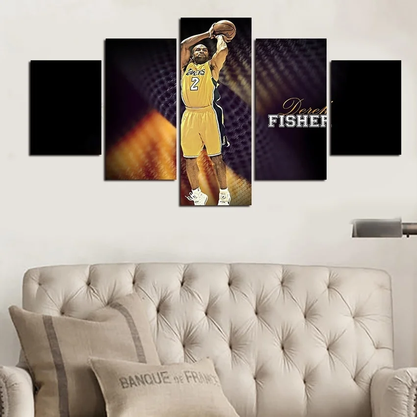 

Unframed 5 Pcs The HD Basketball Players Canvas Print Painting Modern Home Decor Art Picture Wall Pictures For Living Room