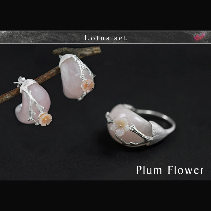 Lotus Fun реальные 925 серебро Натуральный камень творческий ручной Ювелирные