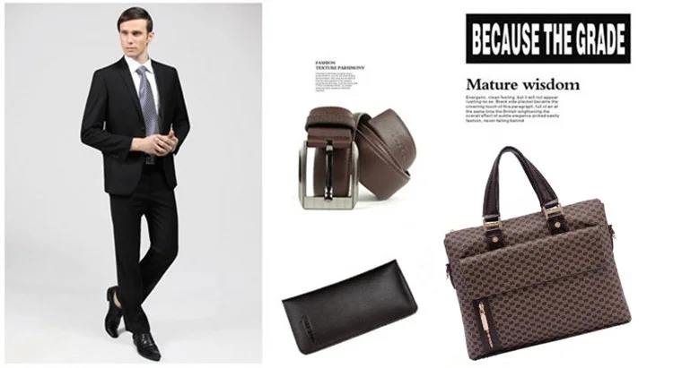 Mens Leather Bag Crossbody Tote Handbag Shoulder Bags Casual Handbags Zipper Brown High Quality7