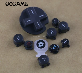 

OCGAME 2sets/lot Plastic full buttons Power ON OFF Button Home + ABXY Button D-Pad Replacment For Wii U WIIU Controller