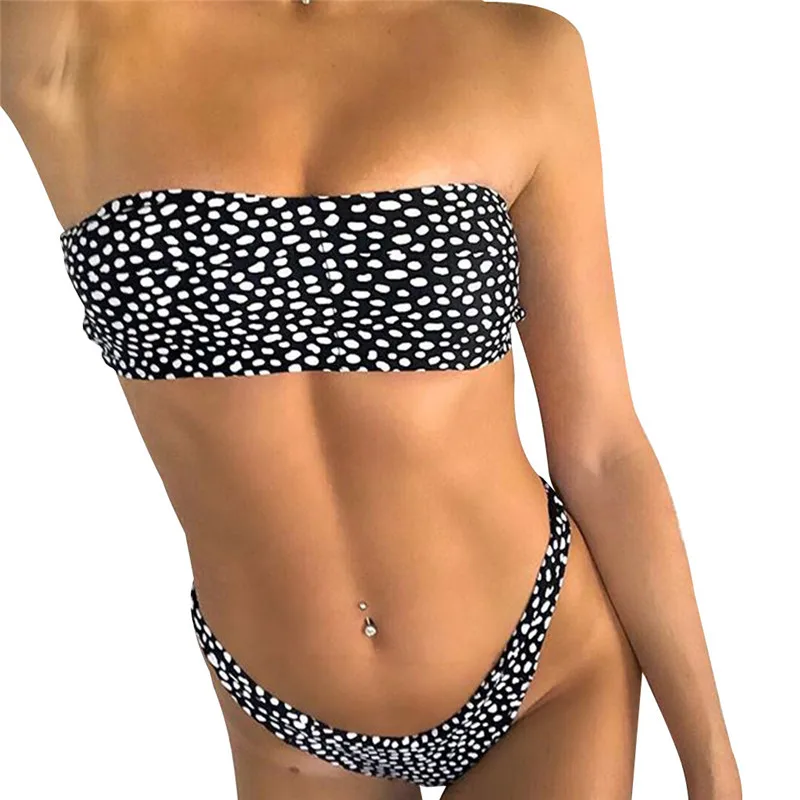 

Women Bandeau Bandage Bikini Set Push-Up Brazilian Swimwear Beachwear Swimsuit summer new arrives fashion costumi da bagno 4fn