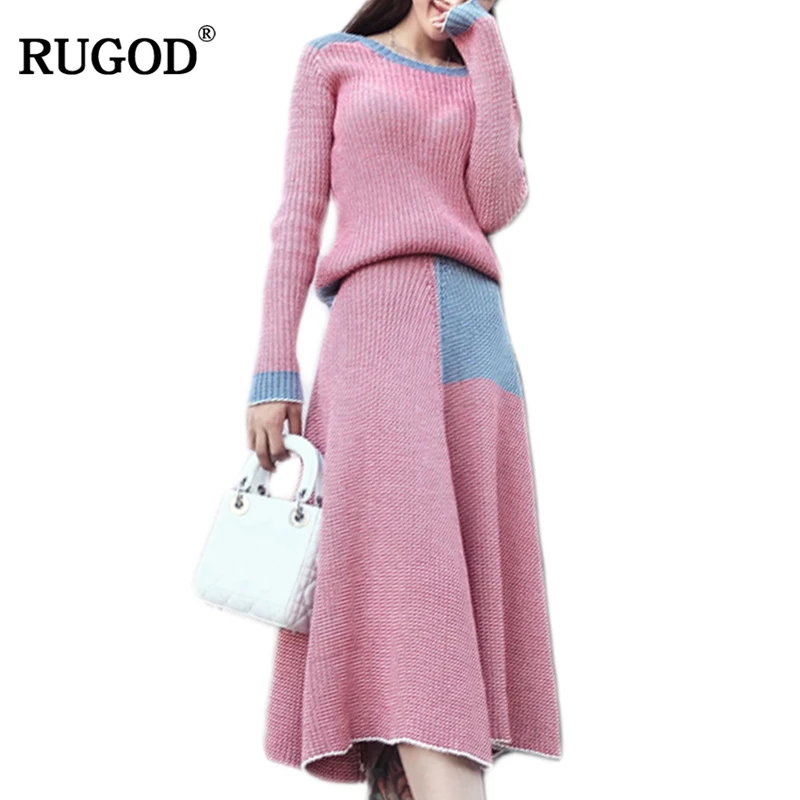 Комплект зимнего платья свитера RUGOD из 2 предметов 2018 женская одежда для отдыха с