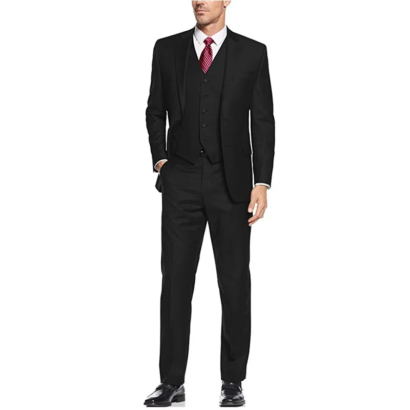 

Custom Made Men's Suit 3-Piece Two Button Blazer Groomsmen Wedding Suits Groom Suits Men Suits (Jacket+Pants+Vest) RT337
