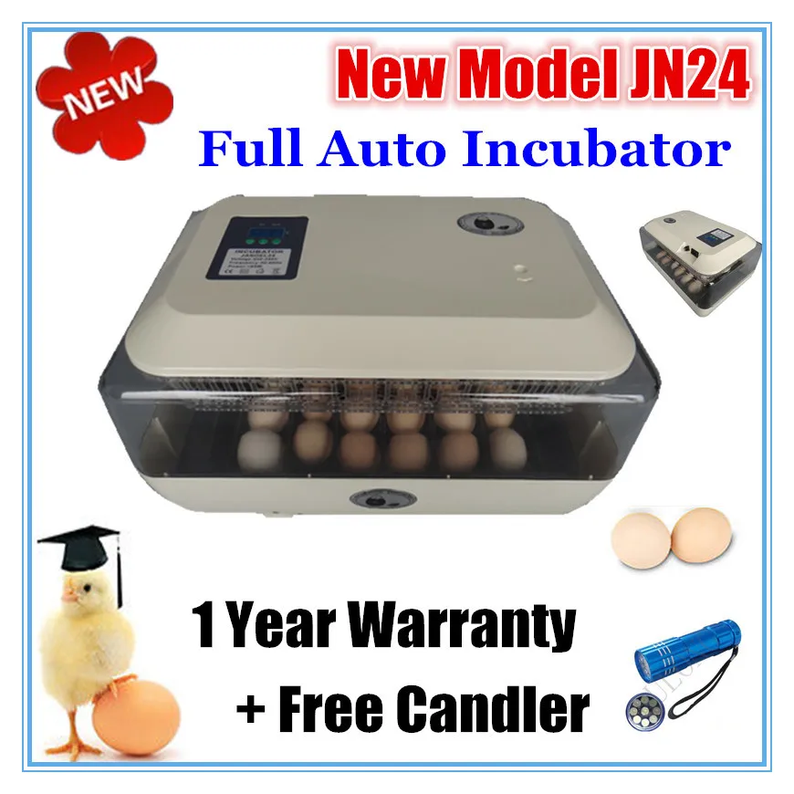 

2015 top selling incubator 24 chicken eggs incubator LED display turner for sale